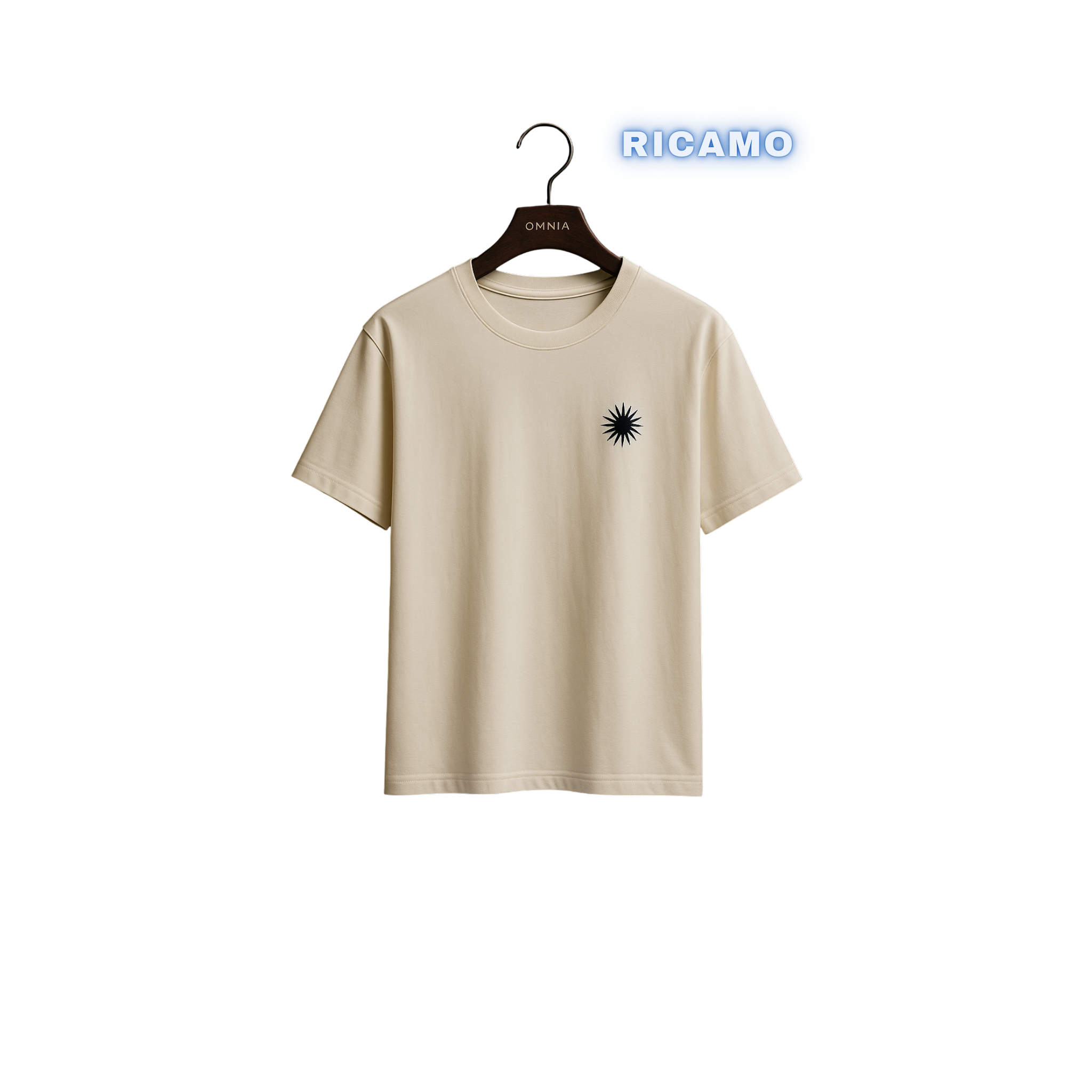 T-shirt da uomo oversize 100% Cotone - RICAMATO - SUN