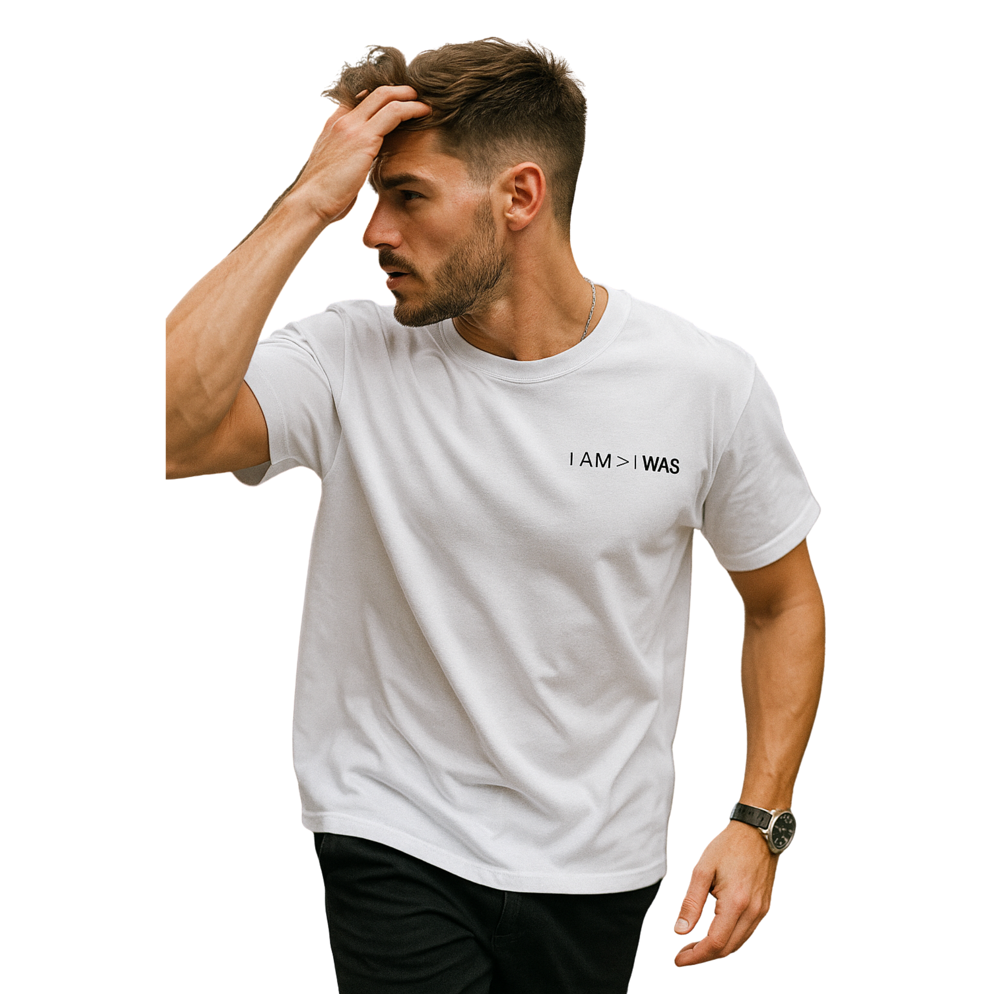 T-shirt da uomo oversize 100% Cotone - I AM > I WAS