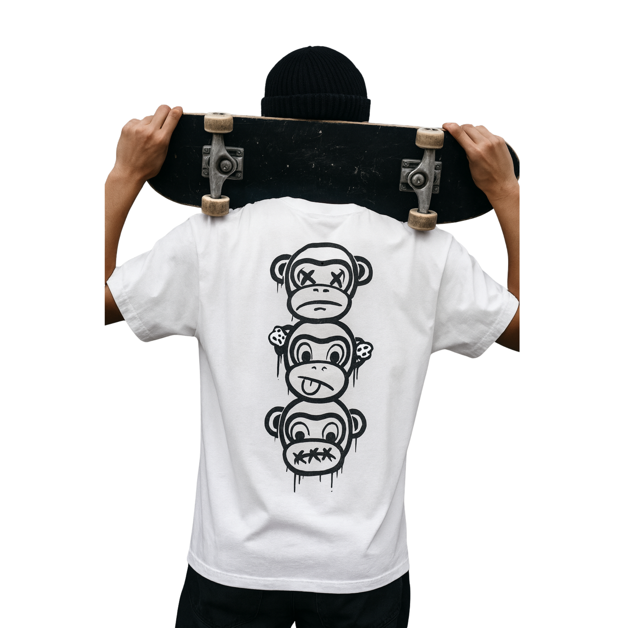 T-shirt da uomo oversize 100% Cotone - Three Wise Monkeys