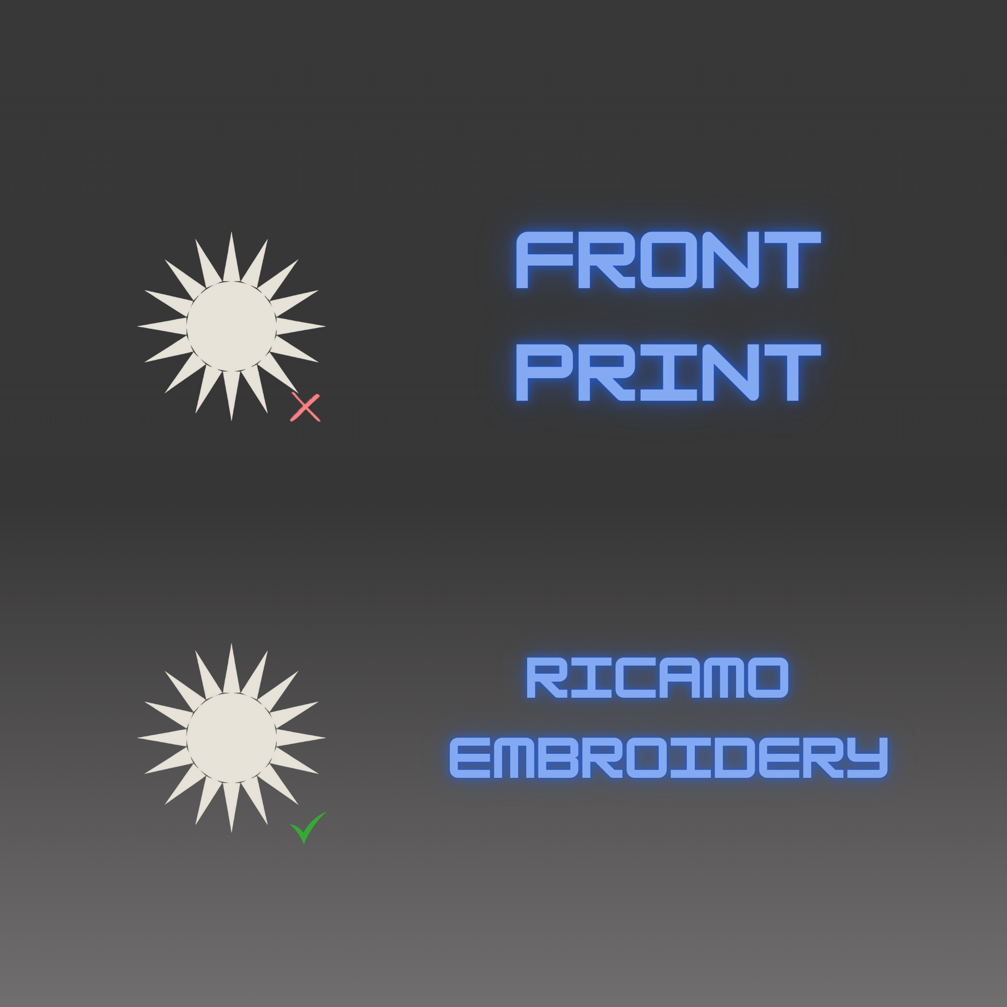 T-shirt da uomo oversize 100% Cotone - RICAMATO - SUN