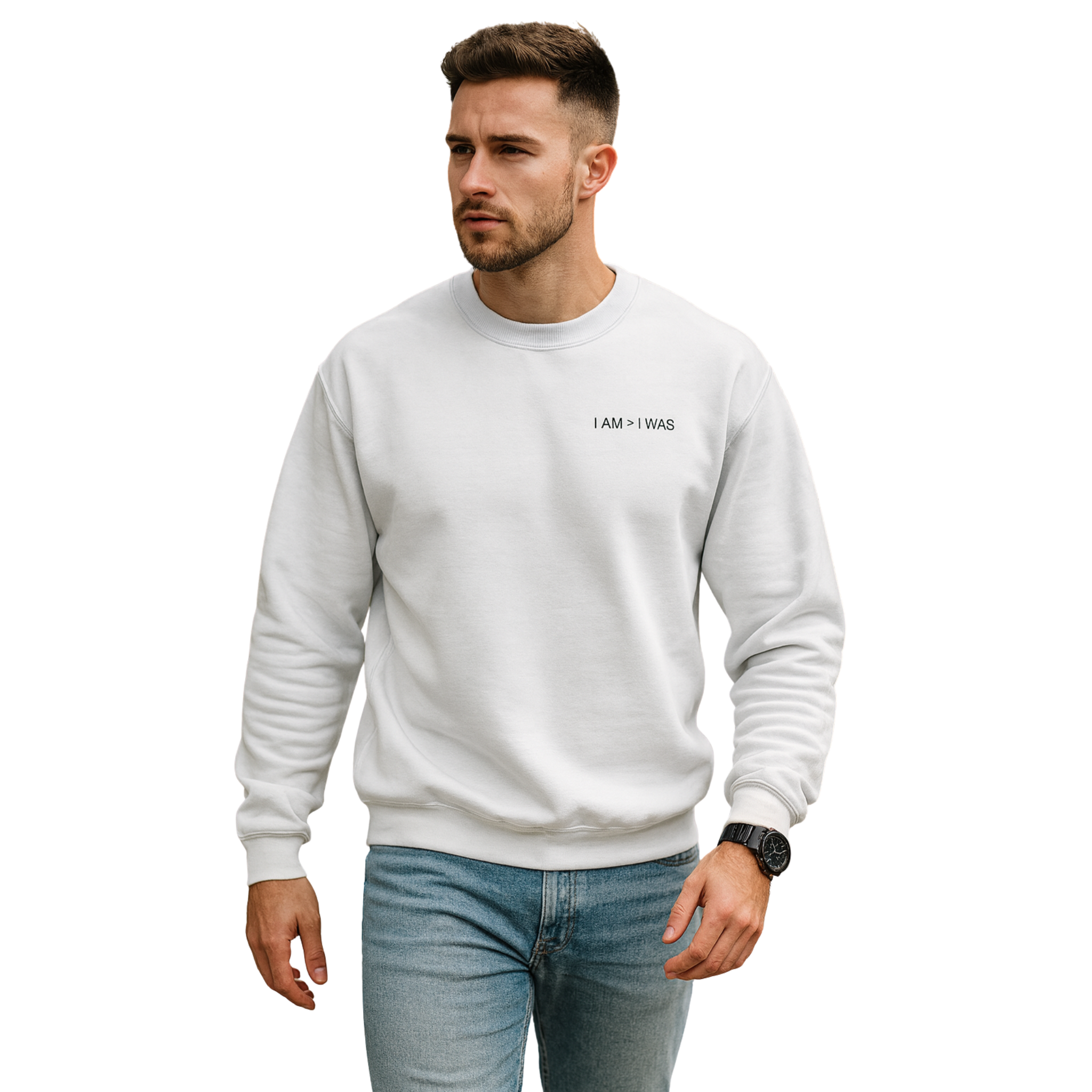 Felpa girocollo unisex classica - I AM > I WAS