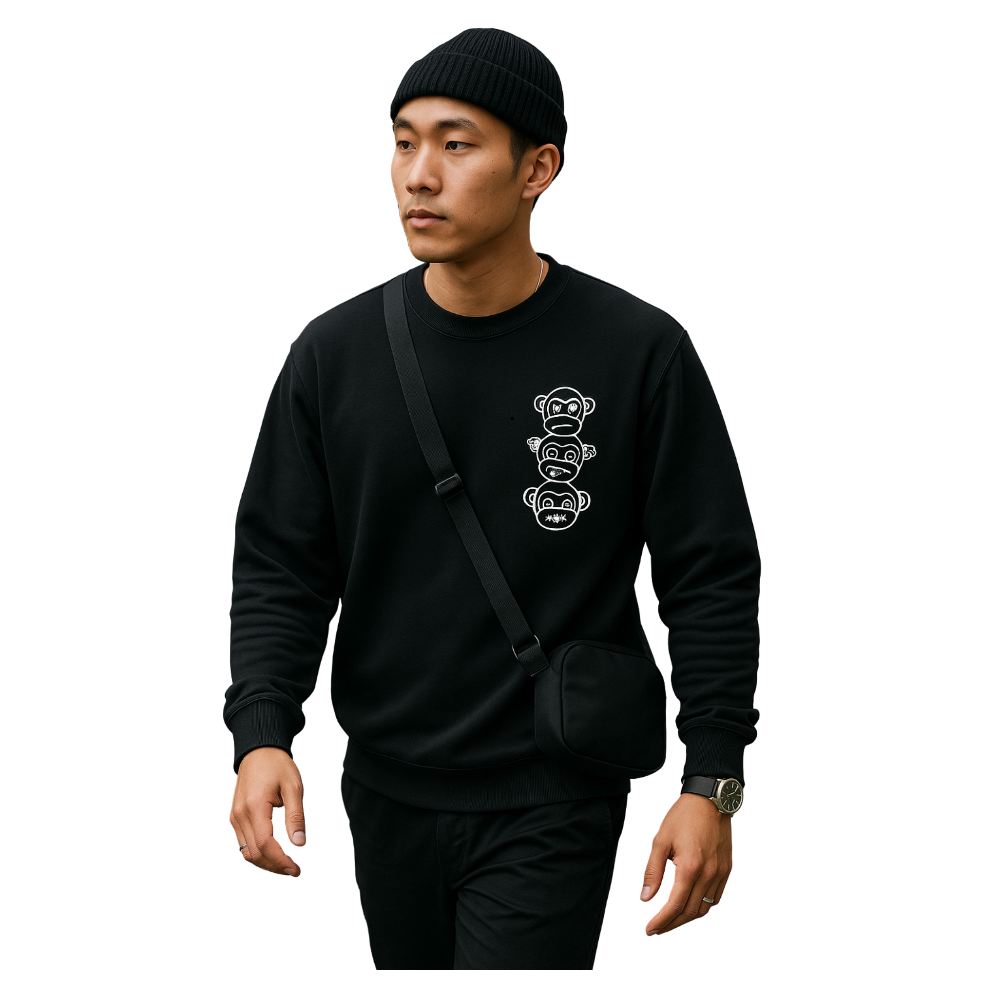 Felpa girocollo unisex classica - Three Wise Monkeys