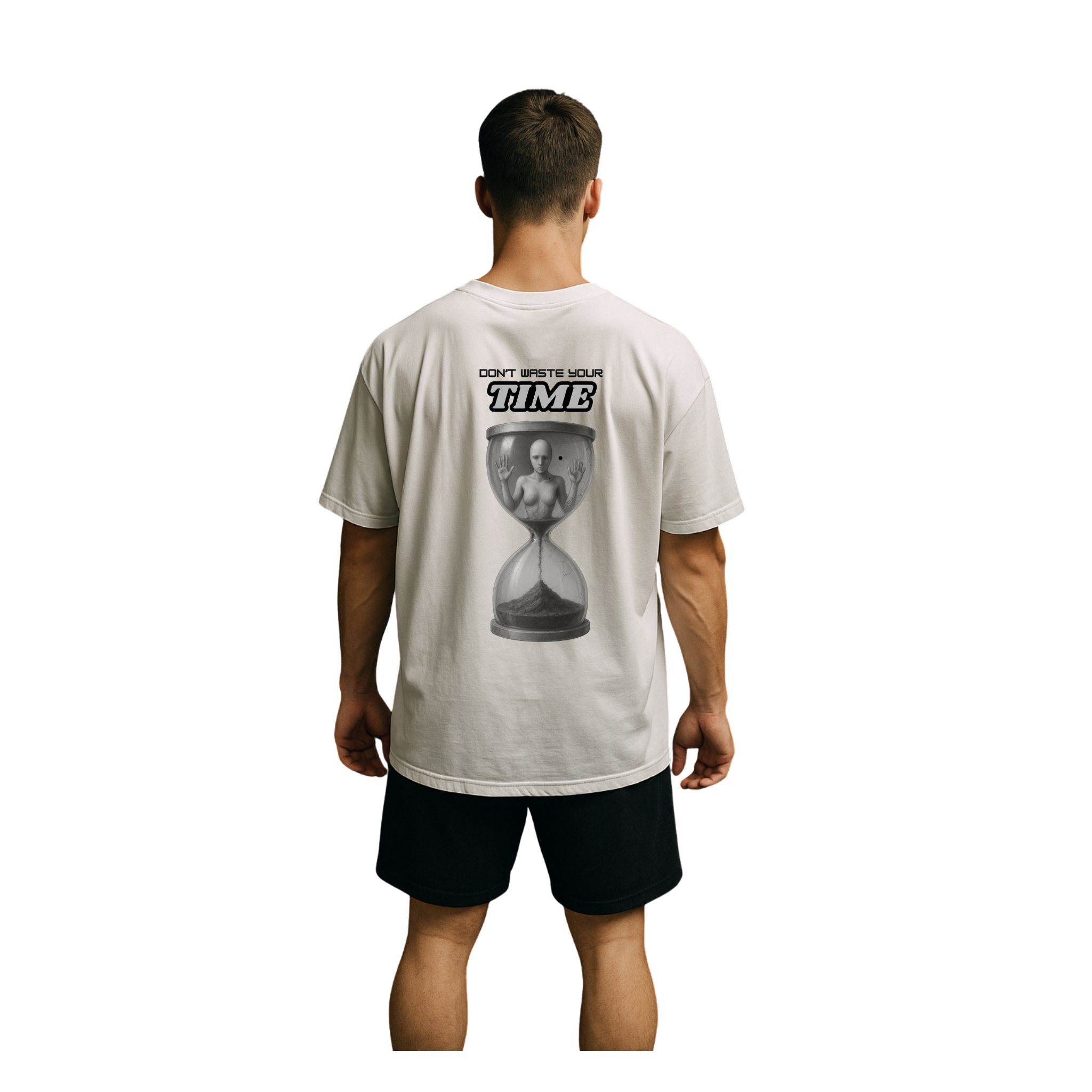 T-shirt da uomo oversize 100% Cotone - Don't waste your time