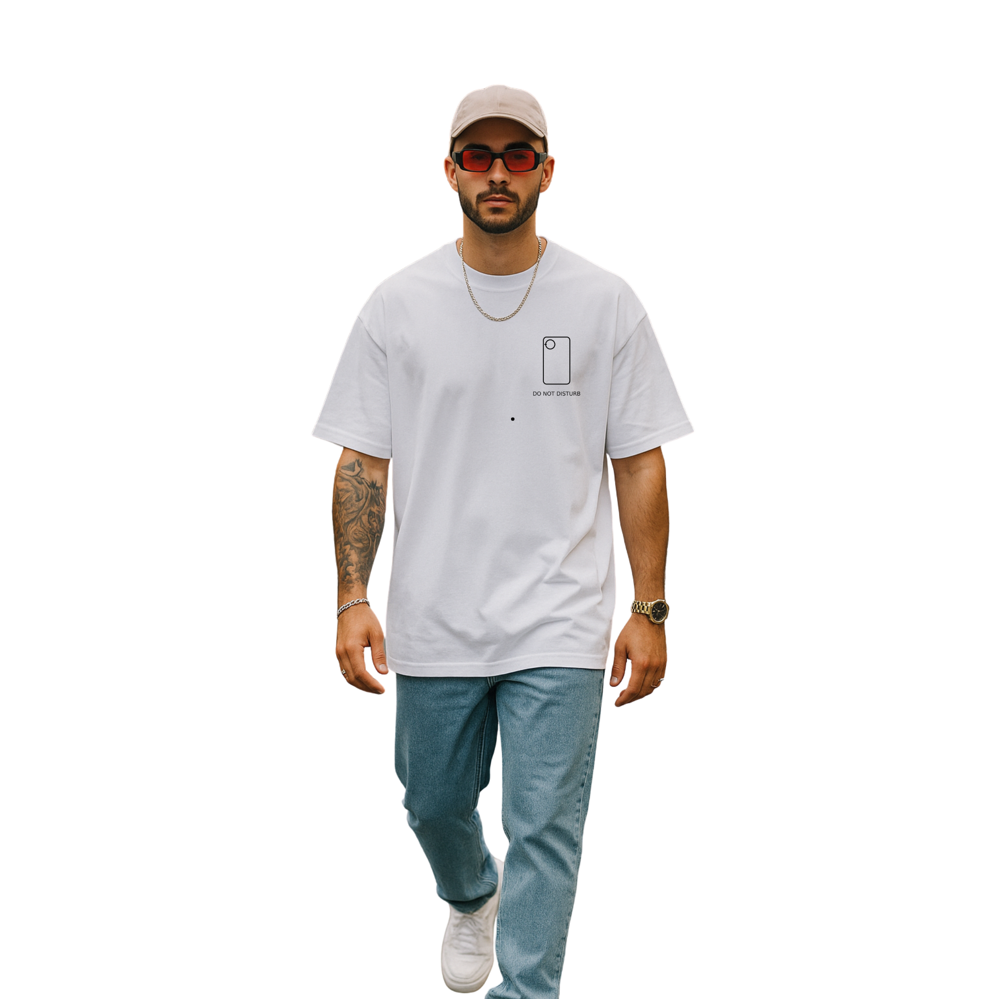 T-shirt da uomo oversize 100% Cotone - DO NOT DISTURB